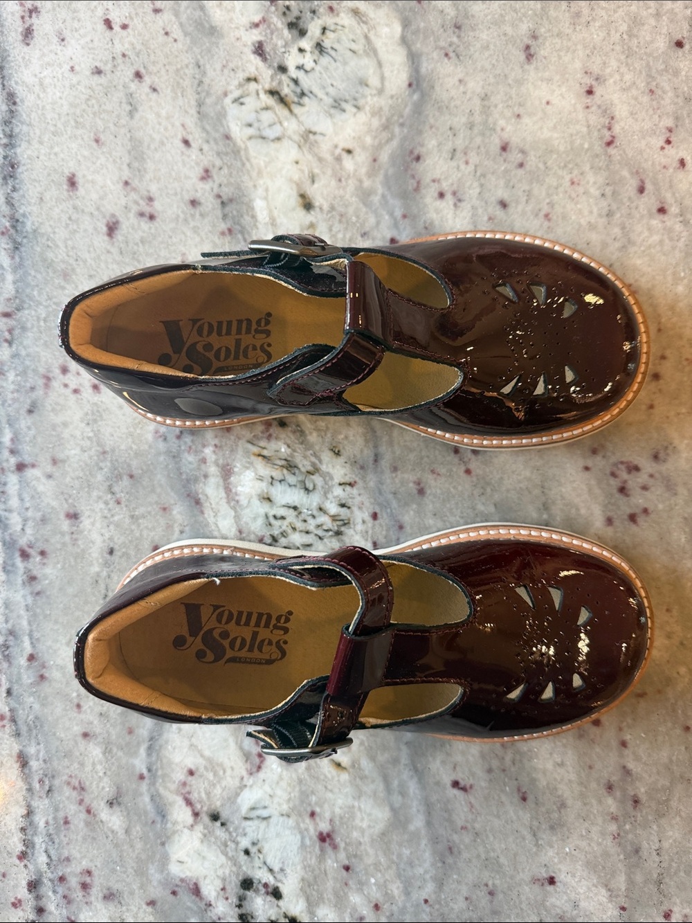 Girls' Wine Patent Mary Jane Dress Shoes